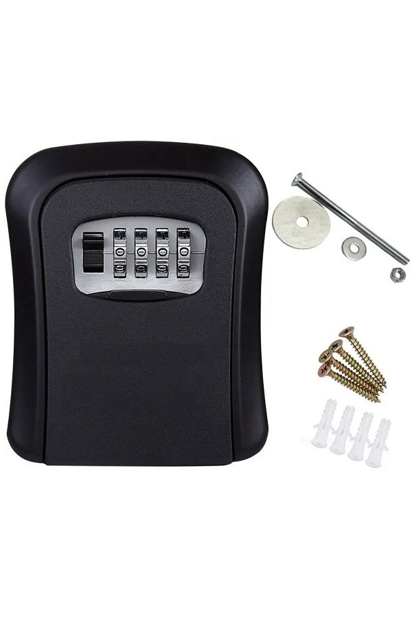 Choice-black Wall Mount Key Lock Box 4 Digit Password Code Security Lock No Key for Home Office Key Safe Se 1
