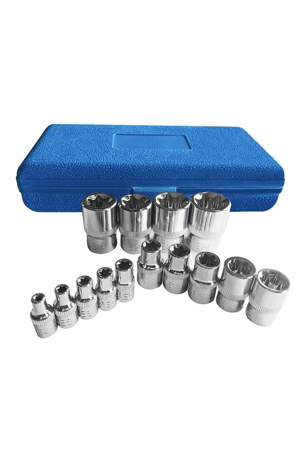 Choice-Torx Socket Set Tamper Proof Torx Star Bit Torq Torque Female E-socket Set E4-E24 1/4" 3/8" 1/2" ... 1