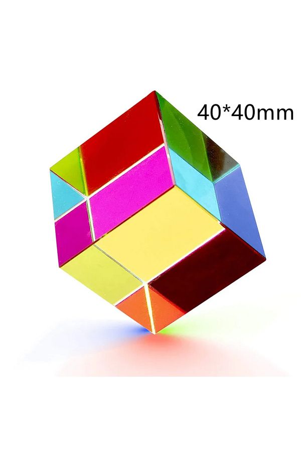 DIXSG-40mm 1pcs Science Magic Prism Cube 30 40 50 60 Mm Hexahedral Crystal Magic Cmy Cube 3d Color Cube Pr 1