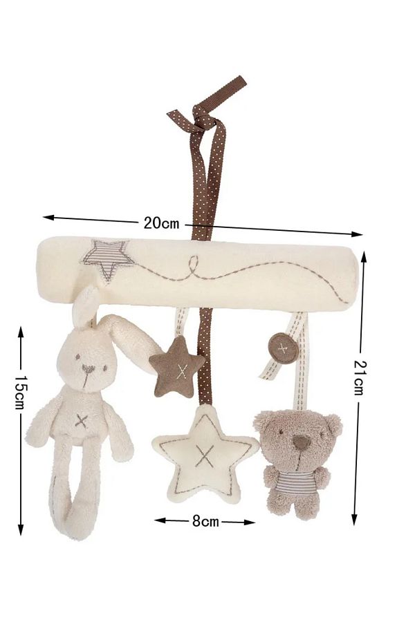 Choice-Rabbit Baby Crib Rattles Plush Toys Soft Rabbit Rattles Pram Rattle Toys Hanging Rattle For Stroller 1