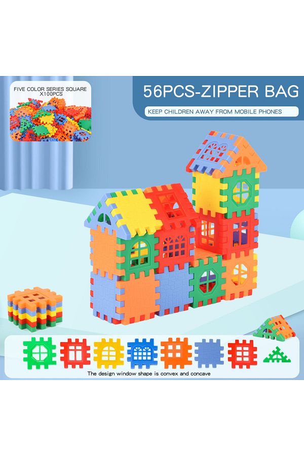 Choice-Building Blocks Children's Multicolored Plastic Block Building Houses And Diy Toys 1