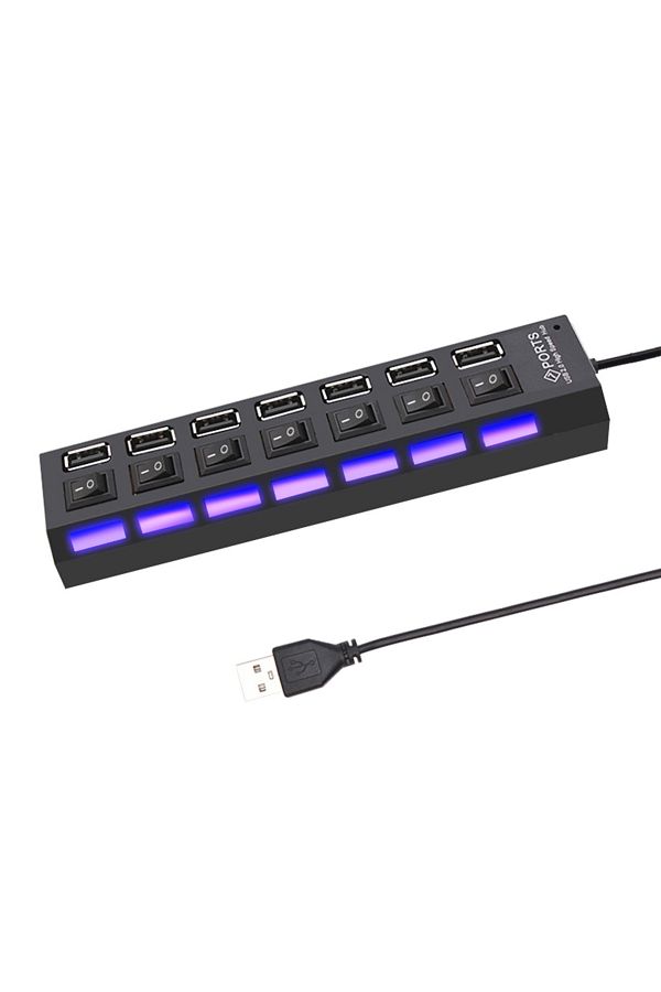 Choice-USB HUB USB Switch USB Hub 2.0 Adapter High Speed Multi 7 Ports Hub USB On/Off Switch Portable US... 1