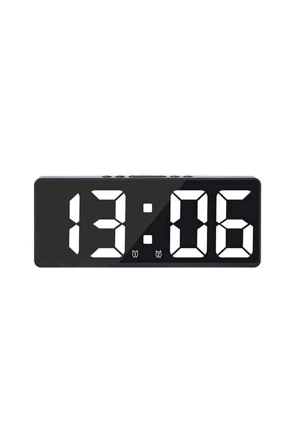 Choice-White Creative Number Clock Color Nightlight Temperature Calendar Alarm Clock Led Large Number Elect 1