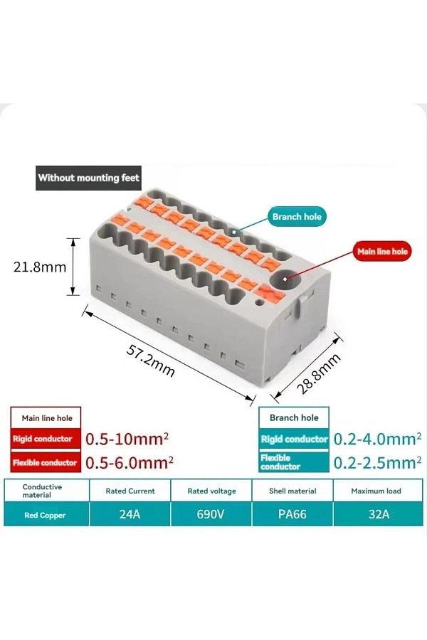 Choice-Kv225 9p Grey Plug-in Terminal Block Splitter 2.5mm Quick Split Terminal Block One Input 12 Output 1 1