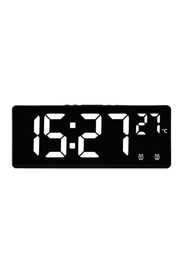 Choice-White Voice Control Digital Alarm Clock Temperature Dual Alarm Snooze Desktop Table Clock Night Mode 1