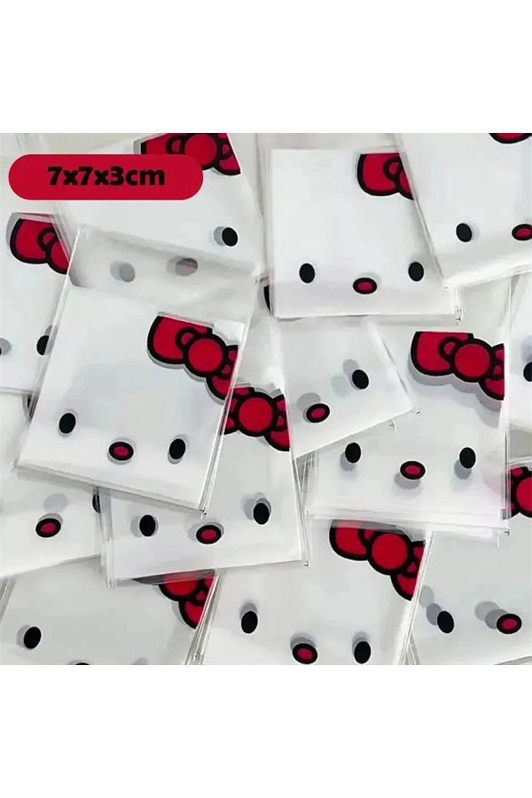 Choice-100pcs-small 100pcs Sanrioed Hello Kitty Printed Ziplock Bag Star Card Packing Self-sealing Storage 1