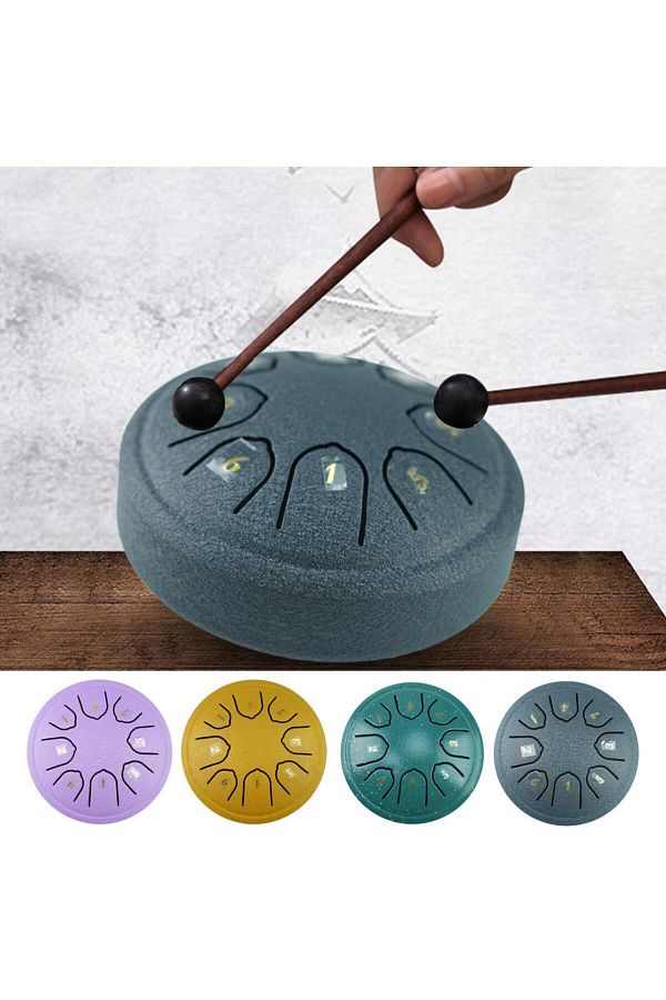 Choice 4.5 Inch 8 Tone Steel Tongue Drum Mini Hand Pan Drums Drumsticks Music Tambourine Drum With Acces. Trendyol