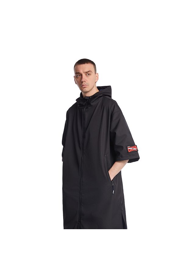 Choice-M Black Hiturbo Short Sleeve Hooded Waterproof Cape Changing Cape Windproof Quick Dry Swimming Surfi 1