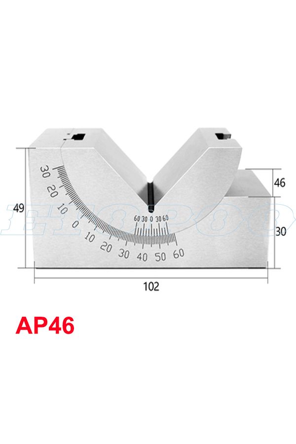 ETOPOO-Ap46 Milling Machine Precision Parts Adjustable Pad 0/30/60 Angle Gauge Debugge V Block Angler Top T 1