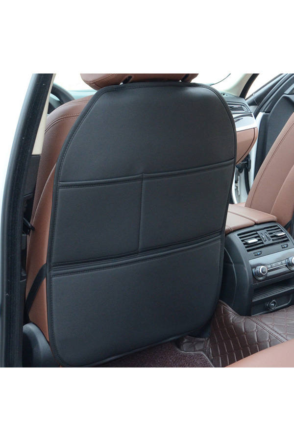 Choice-Black Premium Pu Leather Car Seat Back Protector With Sponge Filling Kick-proof Waterproof All Seaso 1