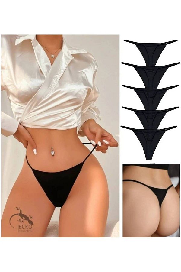 GECKO COLLECTION-String Tanga Femei String String Elastic Tanga 5 Bucuri 1