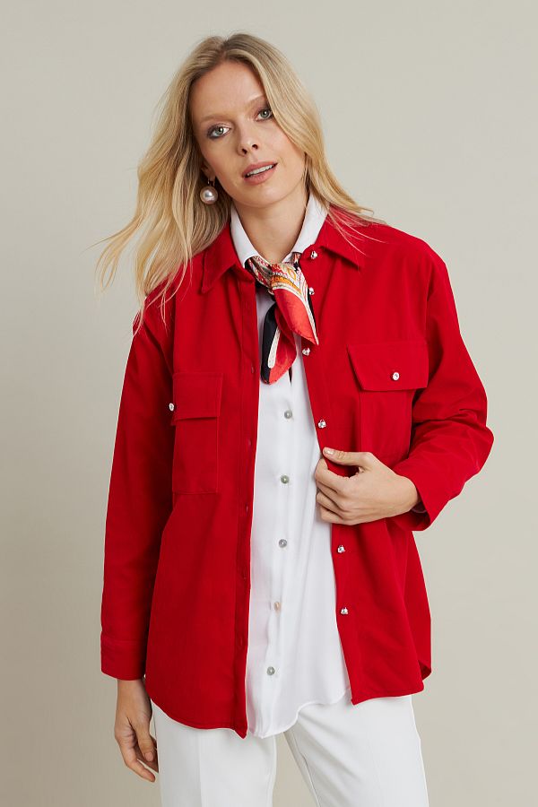 Cool & Modest-Red Velvet Women's Shirt - Mcar1074 1