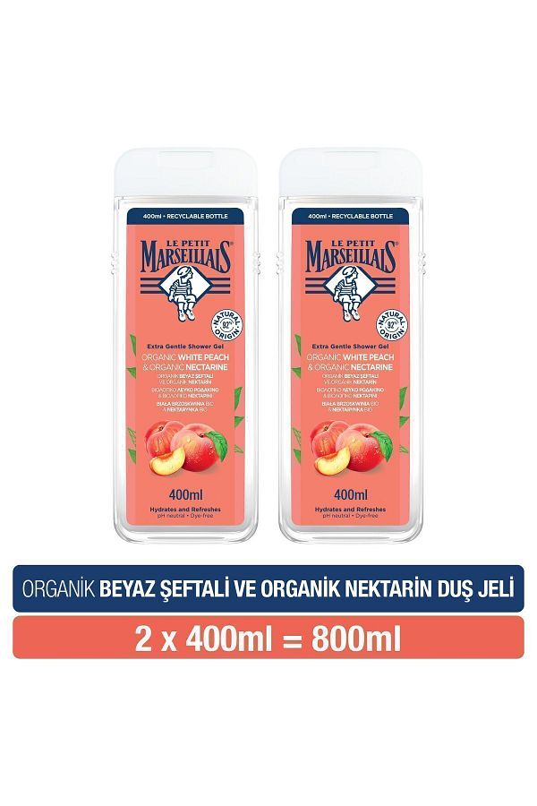 Le Petit Marseillais-Le Petıt Marseılıaıs 2*400ml Shower Gel White Peach 1