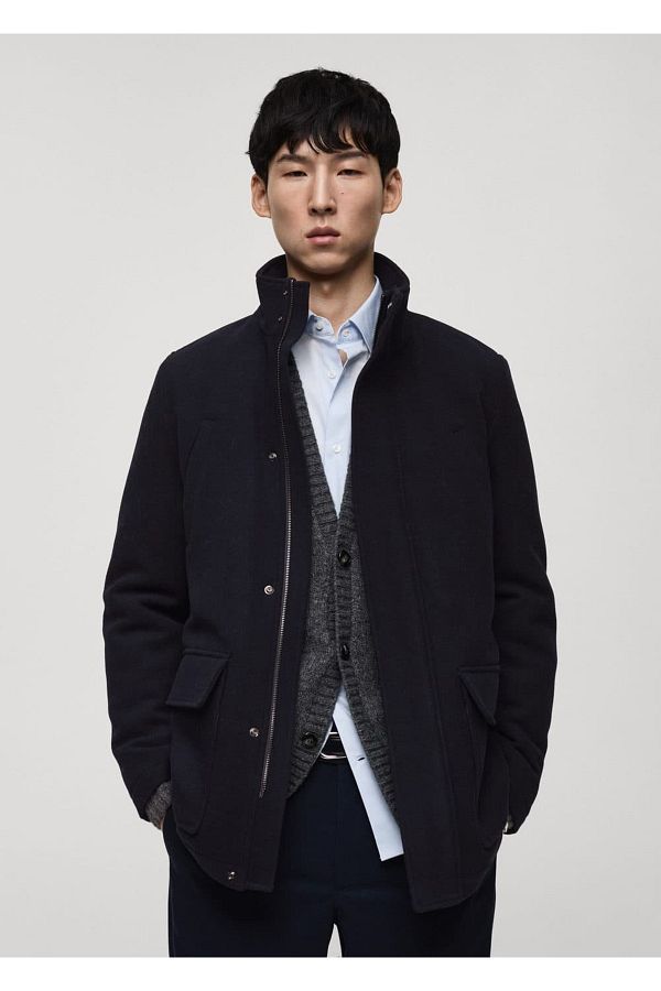MANGO Man-Quilted Wool Inner Coat 1