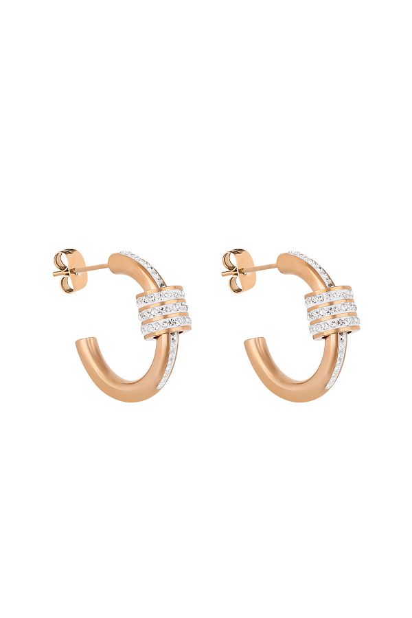 Daniel Klein-Mtk11412 Steel Rose Gold Colored Earrings 1