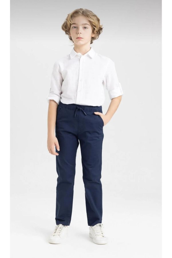 ASL GOLF CLUB Boy's Standard Fit Gabardine Navy Blue School Trousers