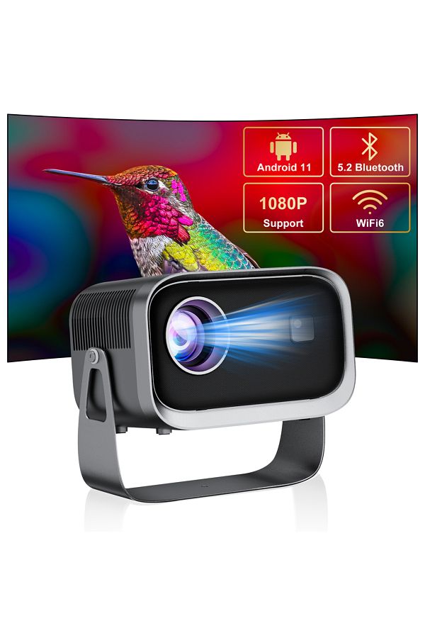 Choice-Salange Projector P28B Mini Home Theater Android 11 Free-Style Placement Projection Support Samsu... 1