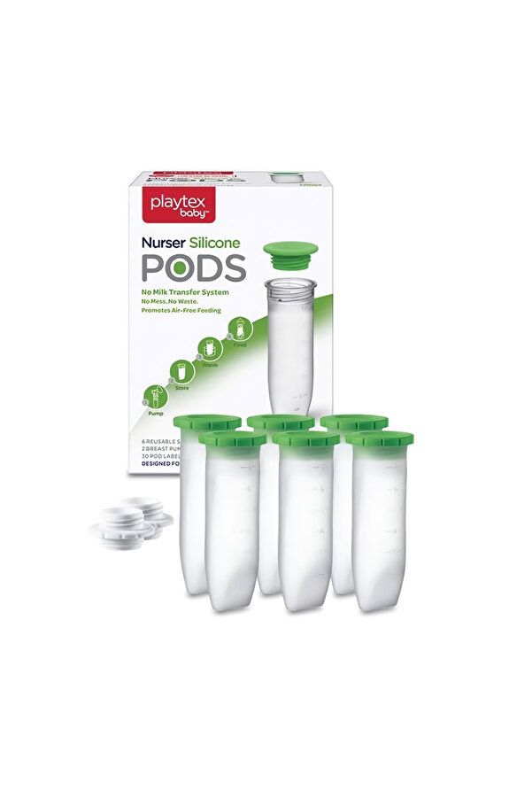 Playtex Baby™ Silikon Pods Anne Sütü Saklama Kapları–dondurucu Uyumlu,anti-kolik, 178 Ml, 6'lı