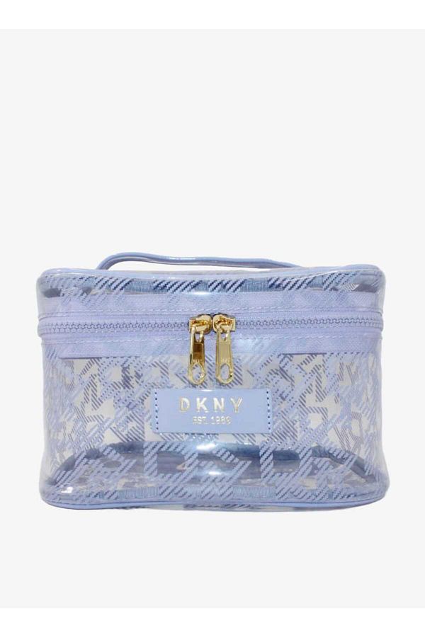 Dkny-Monogram Print Vanity Bag with Zip Closure and Handle 1