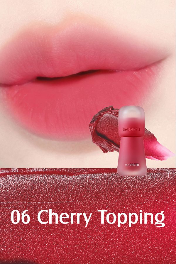 THE SAEM-Saemmy's Crema Velvet Tint- Tint-06 Cherry Topping with Velvet Finish, Natural Look and Intense Color 1