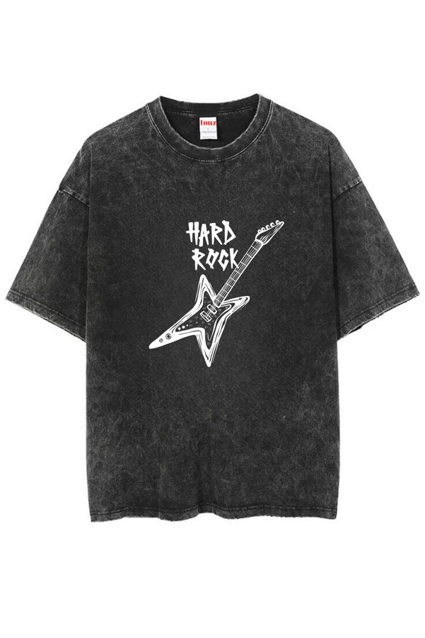 DEEFWEAR Mi̇ngalondon Washable Hard Rock Printed Unisex Oversize Vintage T-Shirt