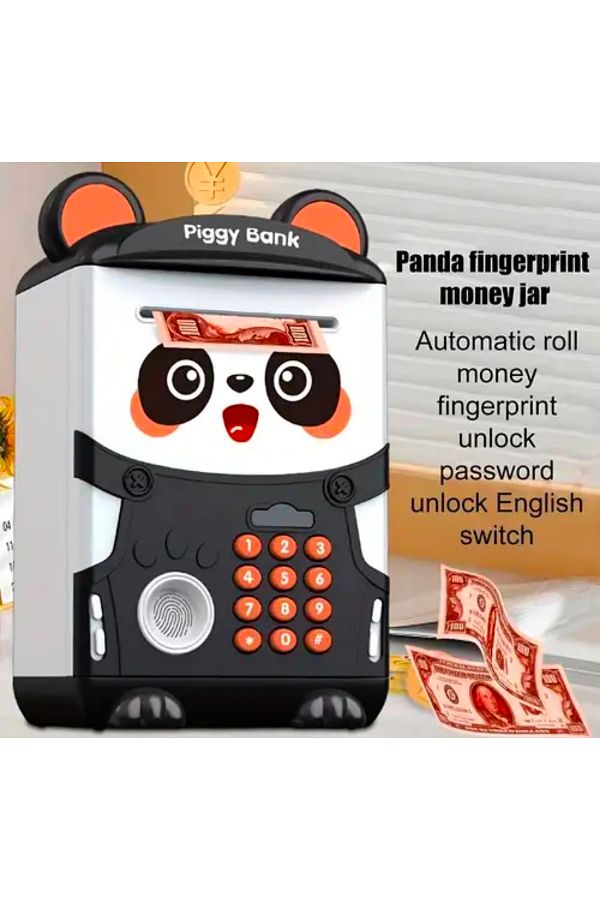 CAVAŞ sun hat-Large Size Panda Designed Encrypted Atm Safe Piggy Bank 1