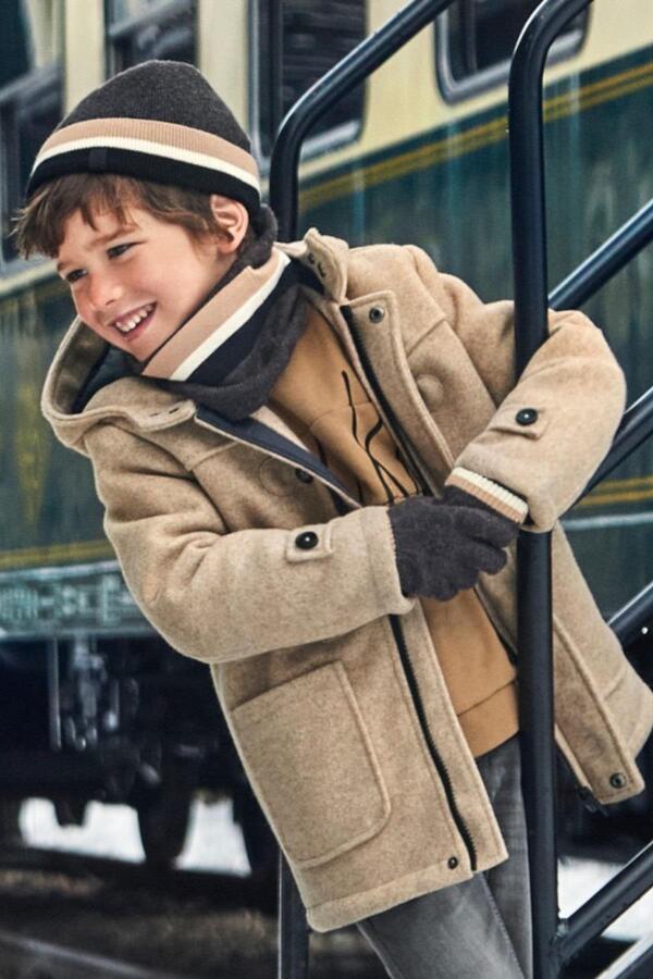 Mayoral Erkek Çocuk 3-9 Yaş Kaşe Kaban 4472 Bej