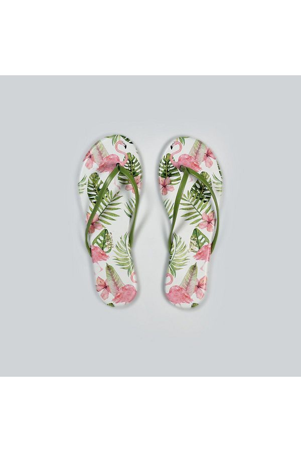 Tkees-Tk-2223 - Multicolored Flamingo Patterned Classic Flip Flops 1