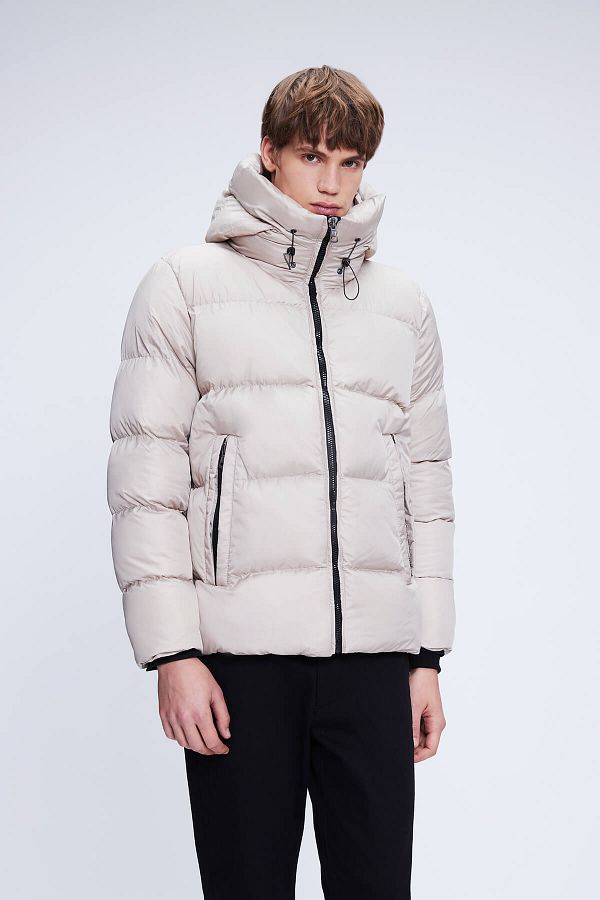 Hatemoğlu-Mink Dynamic Fit Judge Collar Hooded Puffer Jacket 1
