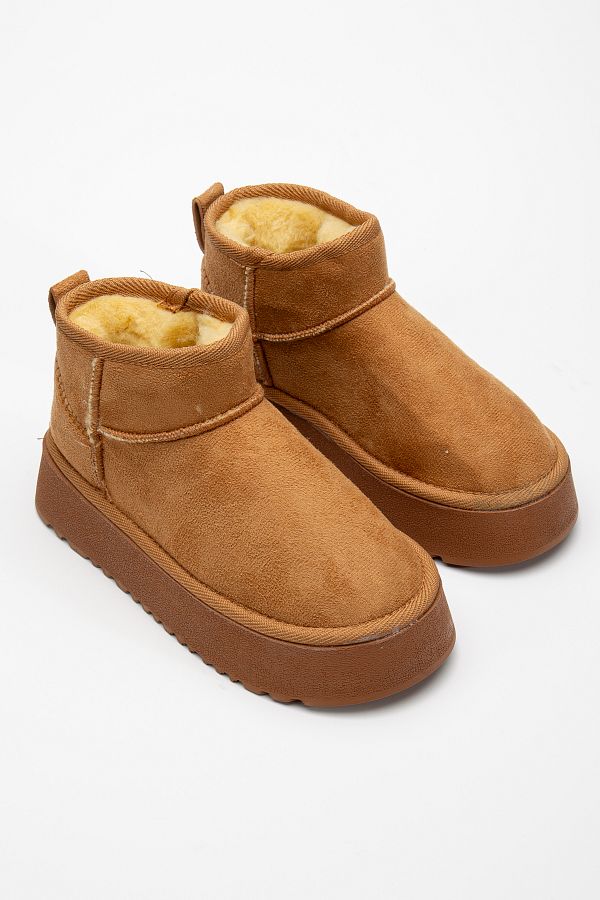 DENORA-ΜΠΟΤΕΣ TABA CAMEL BROWN SUEDE ΜΙΝΙ ΧΟΝΤΡΗ ΣΟΛΑ ΜΕ ΜΠΟΤΕΣ ΜΕ ΓΟΥΝΑ ΕΣΩΤΕΡΙΚΑ 1