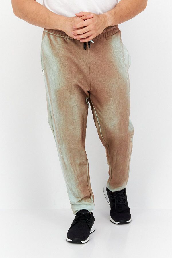Eleven Paris-Men Regular Fit Spray Paint Jogger Pants, Brow 1