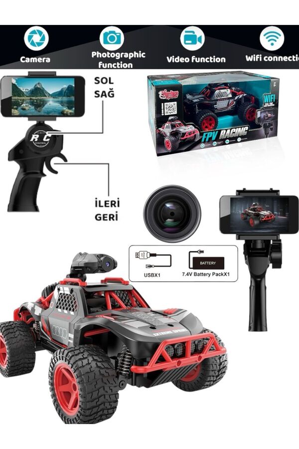 BYCEGU 92995 KAMERALİ UZAKTAN KUMANDALİ FULL FONKSİYON ŞARJLI OYUNCAK OFF ROAD ARABA