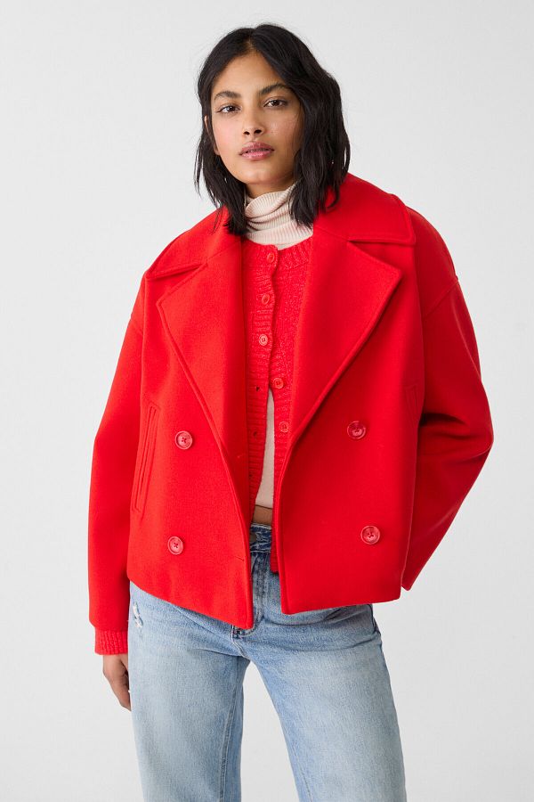 Stradivarius-Short double-breasted coat 1