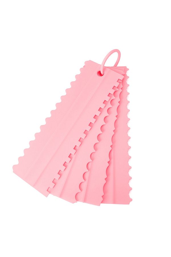 Choice-4pcs Pink 4pcs/set Cream Scraper Pp Cream Smoother Pastry Icing Combs Spatulas Diy Baking Tools Bake 1
