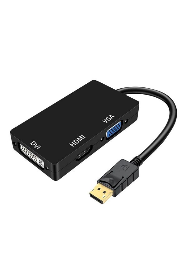 Choice-25cm Black Displayport Dp To Dvi Vga Hdtv 3in1 Adapter Converter Cable For Projector Tv Computer Lap 1