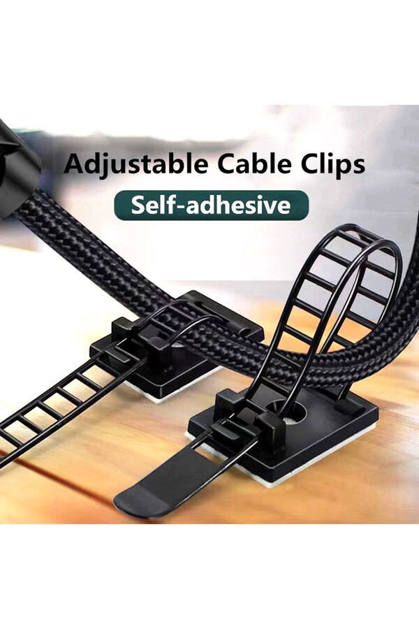 Choice-10PCS-White-Large Adjustable Cable Organizer Wire Winder Clip Earphone Holder Self Adhesive Mouse Ke 1