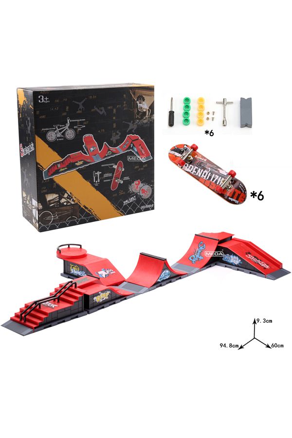 Choice-DIY Finger Skatepark 6-in-1 Set Professional Tech Practice Deck Platform Stunt Finger Skateboard ... 1