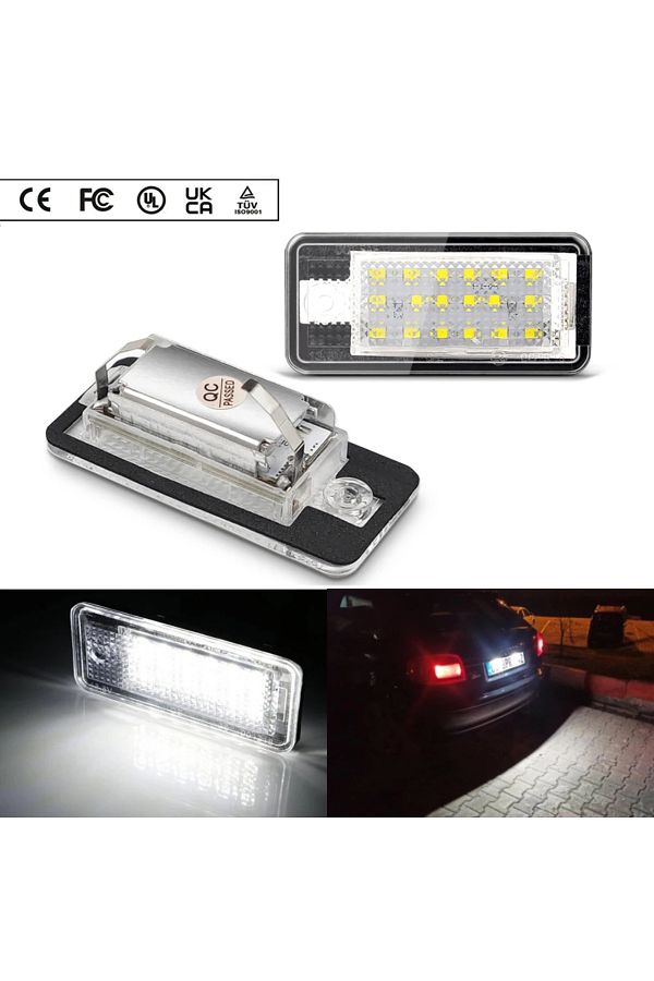 Choice-6000k 2pcs For Audi Led Number Plate Light A3 A4 S4 Rs4 B6 B7 A6 Rs6 S6 C6 S5 Q7 A8 S8 Avant Canbus 1