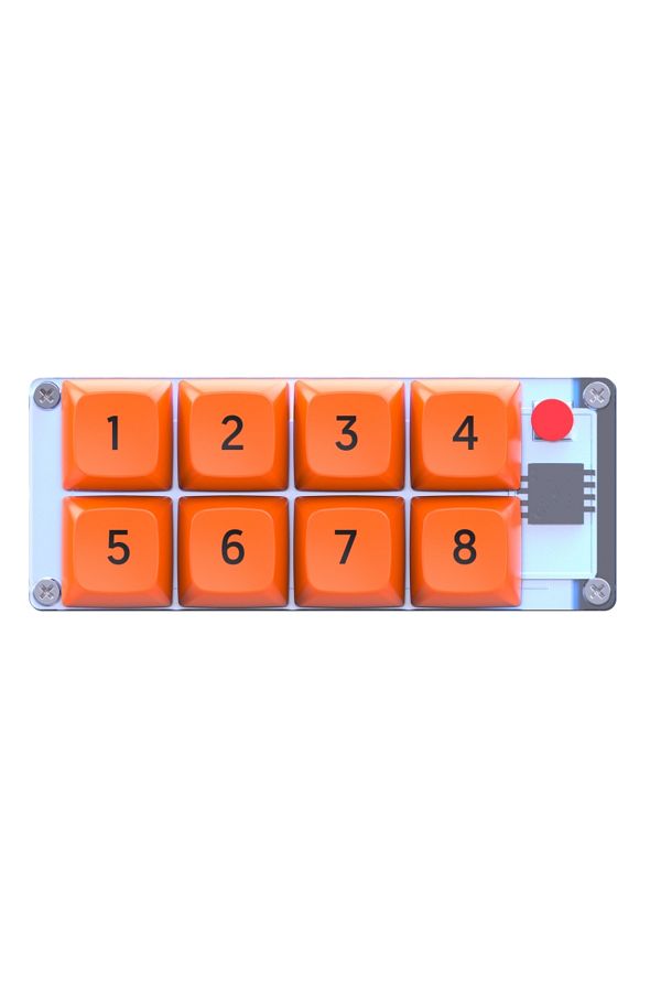 Choice-Orange 8-keys Programming Macro Custom Editable Mini Keyboard With Light Mechanical Axis Body For Ps 1