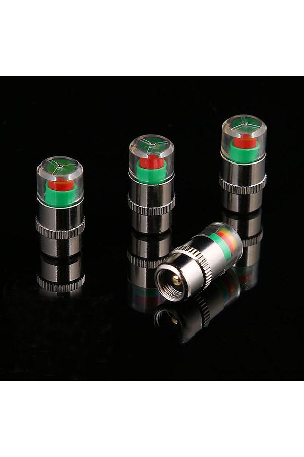 Choice-Silver Simple 4pcs/lot 2.4 Bar Car Tire Pressure Monitoring System Gauge Cap Sensor Indicator Anti-t 1