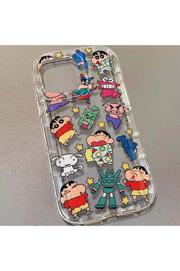 Miniso-For iPhone 16 Pro 1 Crayon Shin-chan Transparent Phone Case for IPhone 16 Pro Max Case Clear Bumper 1