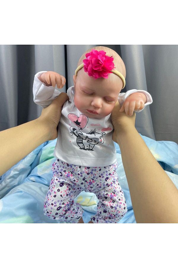 MRB-دمية من القماش بطول 50 سم، دمية أطفال حديثي الولادة من LouLou، فتاة نائمة، مصنوعة من السيليكون تشبه الحياة 1