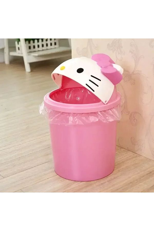 Hello Kitty-8 Liters A New Sanrio Dustbin Trash Can Rubbish Bin Garbage Binsanrio Kawaii Trash Can L 1