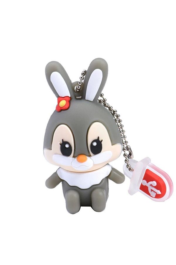 JASTER-محرك أقراص فلاش USB على شكل أرنب رمادي 32 جيجابايت، ذاكرة فلاش USB 64 جيجابايت، ذاكرة فلاش وردية كرتونية 32 جيجابايت، هدية إبداعية 1