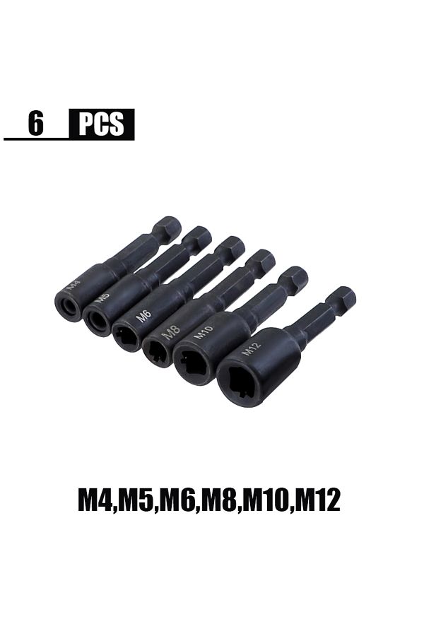 Choice-6pcs Tap Die Socket Adapter 1/4 '' Hex Shank Machine Screw Metric Plug Threading Tool for Electri... 1