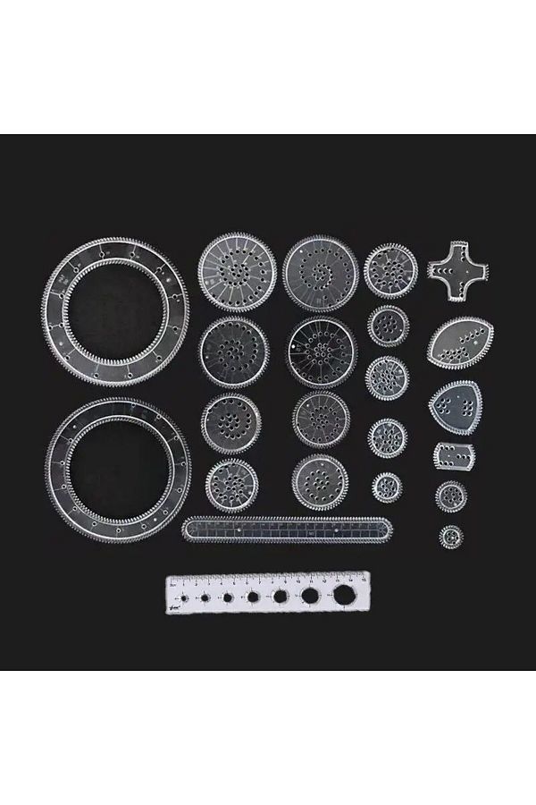 Choice-23pcs Transparent Flower Ruler Set Spirograph Drawing Ruler Tools Set - Create Stunning Spiral Dr... 1