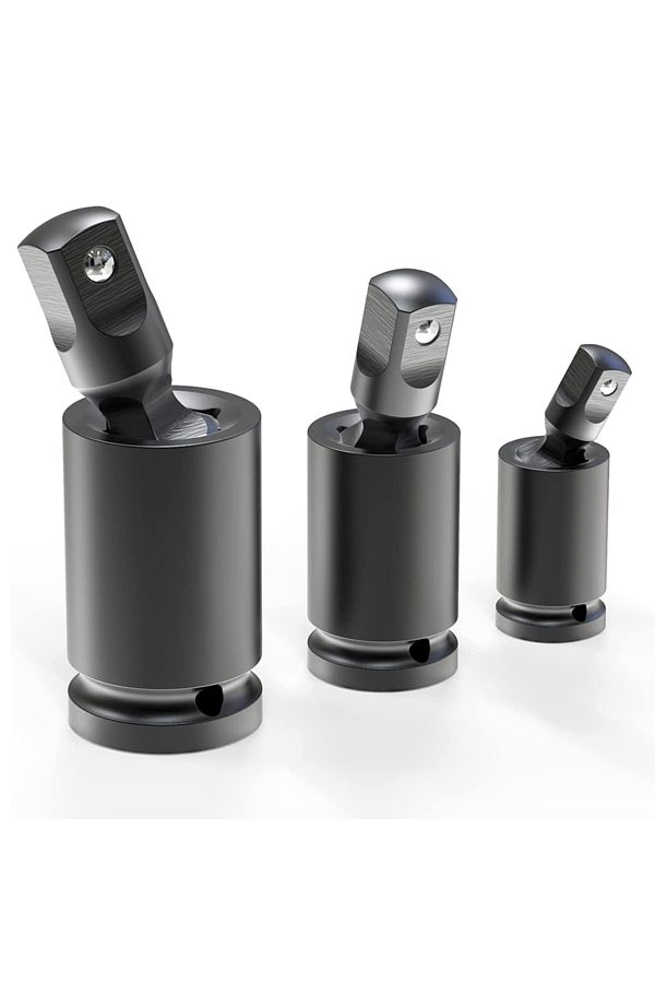 ASDTODW-3pcs 360 Degree Swivel Knuckle Joint Air Impact Wobble Socket Adapter Hand Tool 1/2 3/8 1/4 1