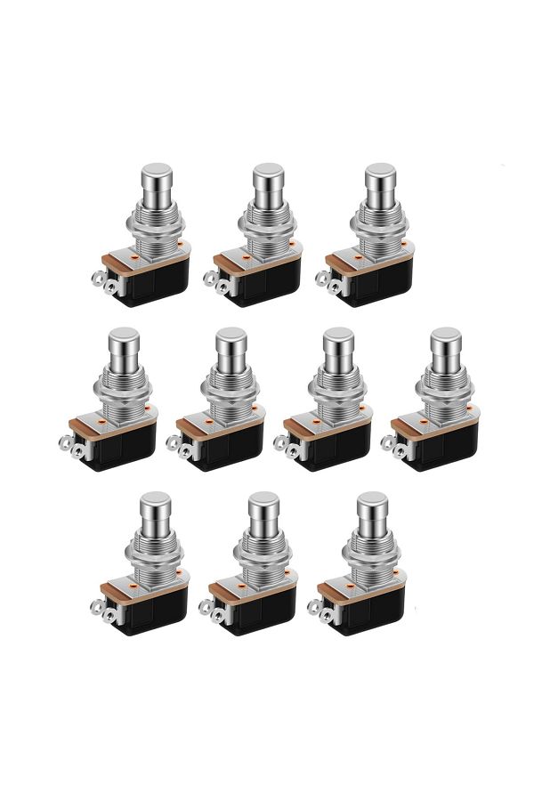 Choice-White Daiertek 10pcs Spst Momentary Soft Touch Foot Switch Normally Open 2 Pin Stomp Box Push Button 1