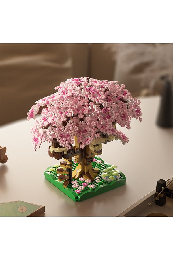 Choice-Small Pink Pink Cherry Tree House Building Micro-particle Building Block Classic Model Girl Series D 1