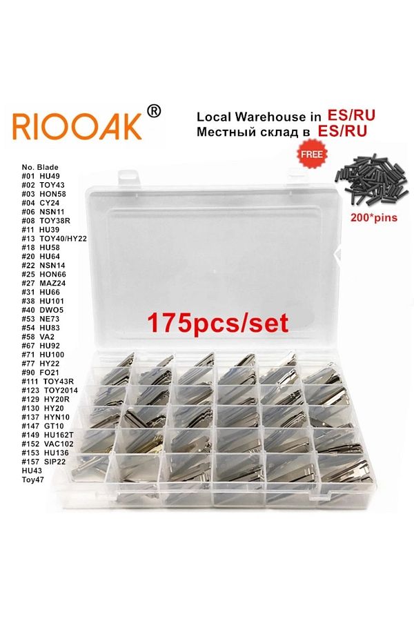 Choice-175 with 200pins 175pcs Car key Blank Remote KD Key Blade for KD900/KD-X2 KD VVDI Xhorse JMD Remotes 1